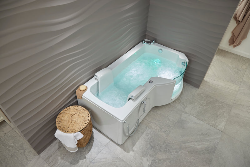 Access Louisiana P-shape walk in shower bath with door