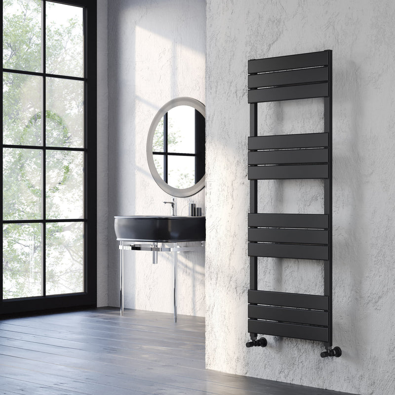 Kartell Maple aluminium heated towel rail in textured black