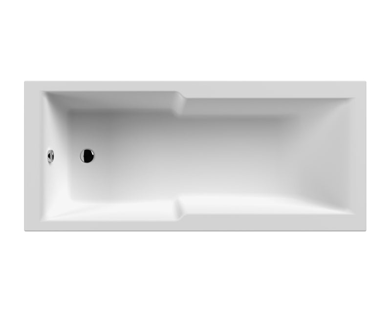 Nuie Square Single Ended Shower Bath 1700 x 750mm with legs