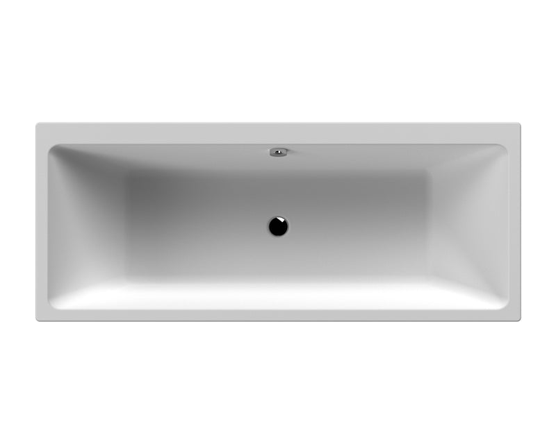 Nuie Asselby Thin Edge Square Double Ended Bath with legs