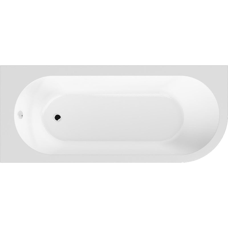 Nuie Crescent Curved Corner Bath with legs