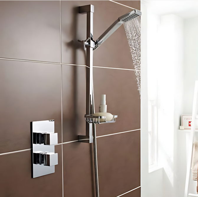 Kartell K-VIT Pure Option 1 Concealed Thermostatic Shower Set with Adjustable Slide Rail Kit – Chrome (SHO026PR)(SHO070CU)(SHO091OE)