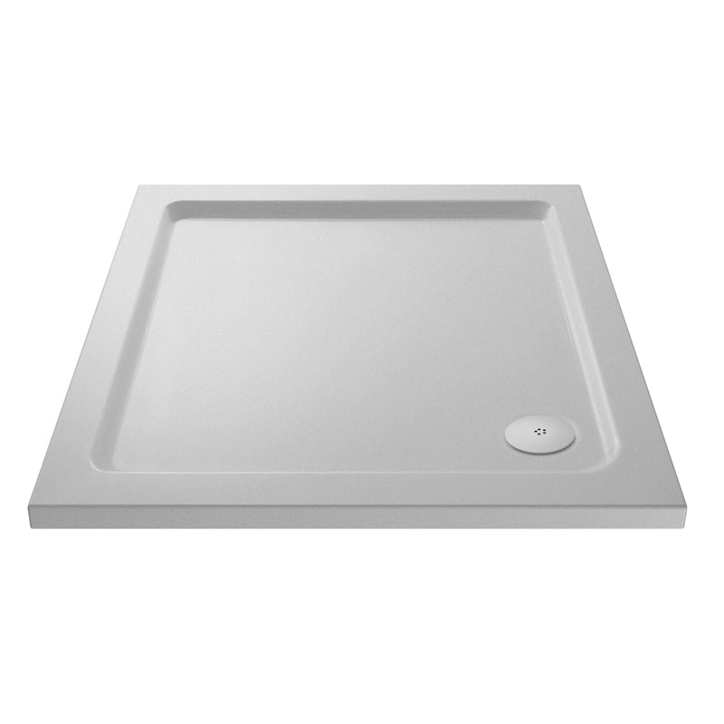 Nuie White Slip-Resistant Slimline Square Shower Tray
