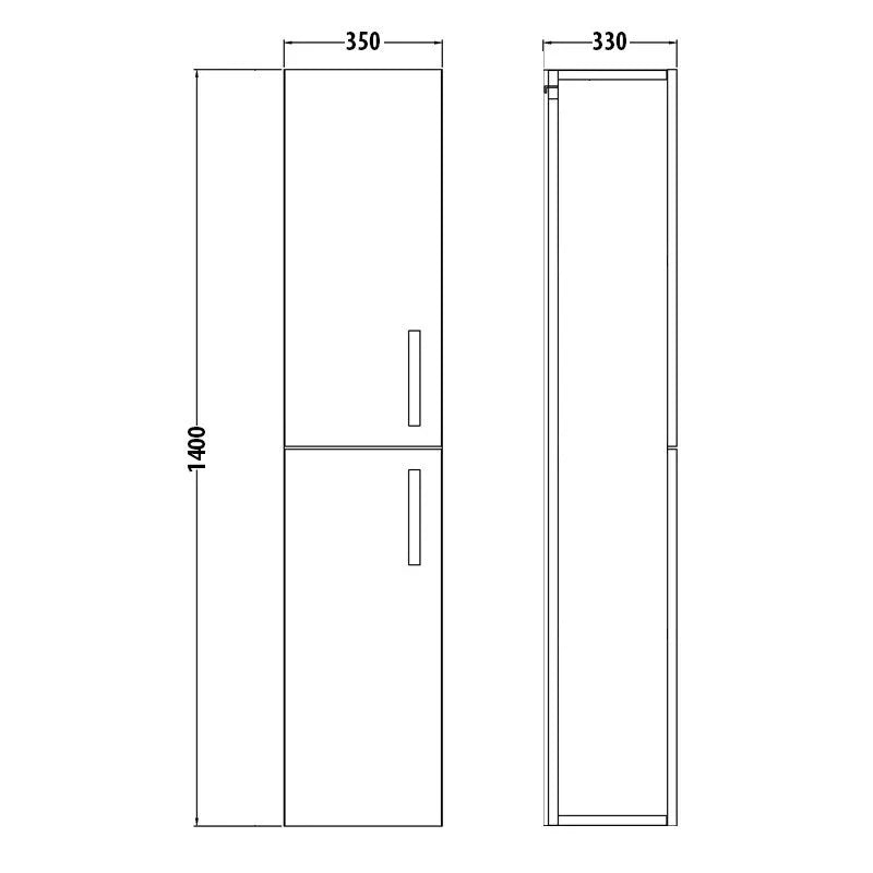 Kartell K-VIT Options 24 Wall Mounted Side Unit – White Gloss & Matt Cool Grey (OPTWMSU-WT)(OPTWMSU-CG)