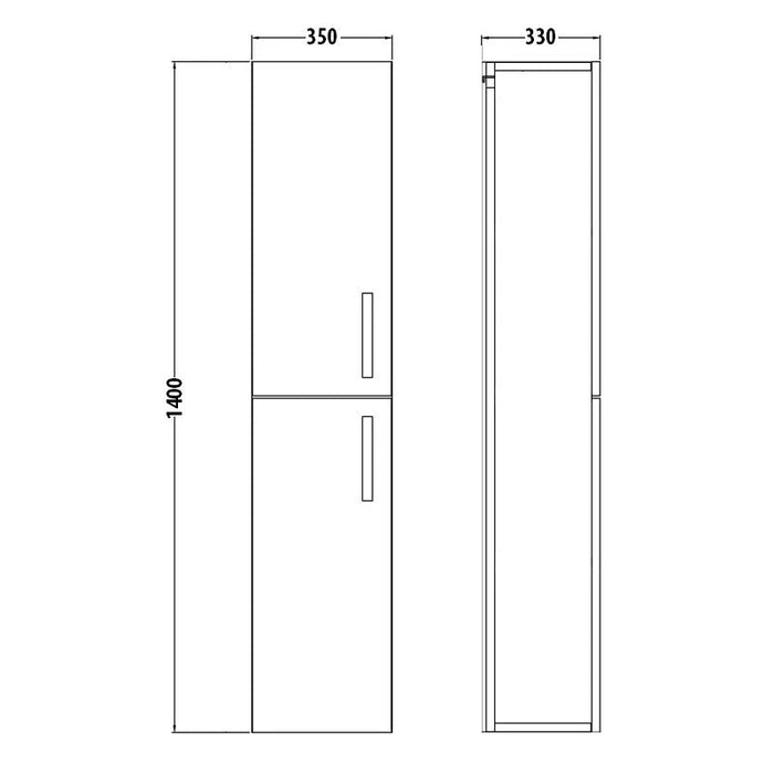 Kartell K-VIT Options 24 Wall Mounted Side Unit – White Gloss & Matt Cool Grey (OPTWMSU-WT)(OPTWMSU-CG)