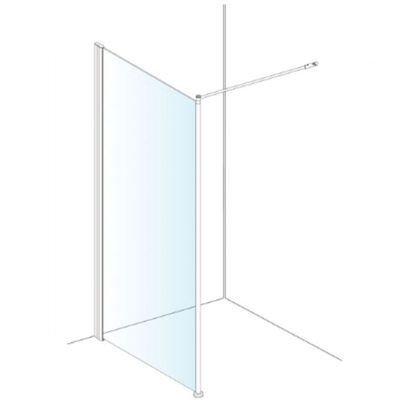 AKW Level Best Option GA full height glass screen in a wet room setting