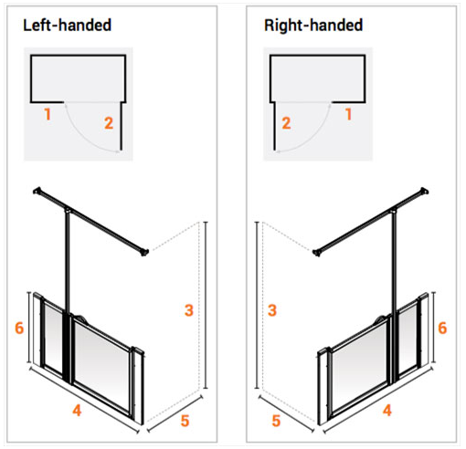 AKW Option J Shower Screens Suitable For Wet Floors & Shower Trays (All Sizes)