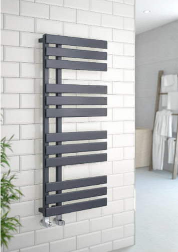 Kartell K-VIT Oregon Designer Towel Rail 500 x 1180mm - Textured Grey (ORE500-1200A)