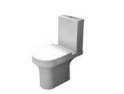 Kartell K-VIT Ozone Round rimless close coupled WC pan in gloss white, POT020OZ