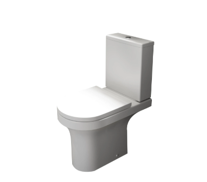 Kartell K-VIT Ozone Round rimless comfort height WC pan in gloss white, POT023OZ