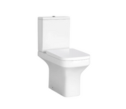 Kartell K-VIT Ozone Square rimless close coupled WC pan in gloss white, POT026OZ