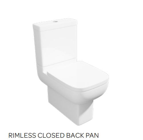 Kartell K-VIT Options 600 Close To Wall Rimless WC Pan - White (POT070OPR)