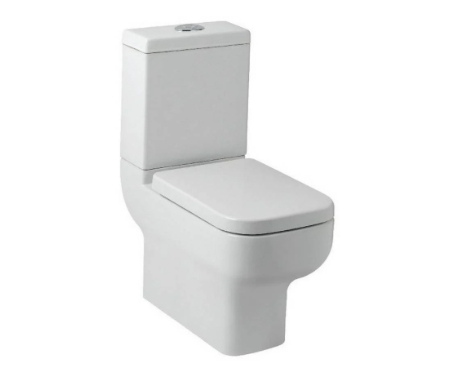 Kartell K-VIT Options 600 rimless close coupled WC pan in gloss white, POT080OPR