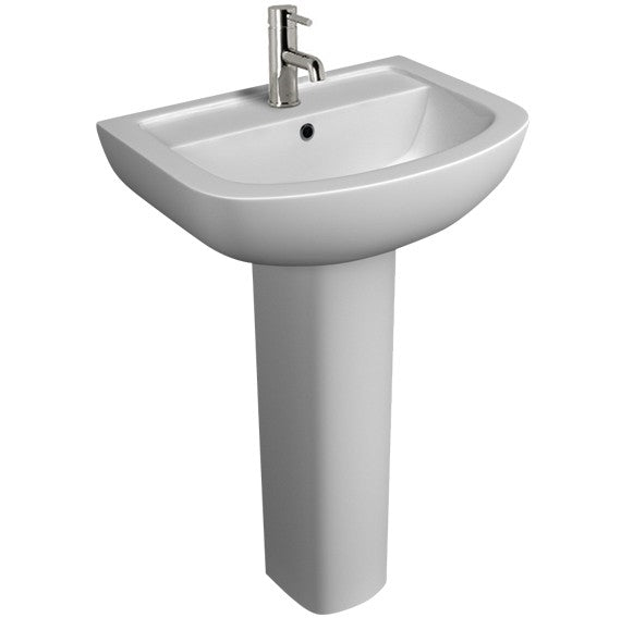 Kartell K-VIT Studio 550mm 1 Tap Hole Basin with Full Pedestal (POT290ST-POT451SE)