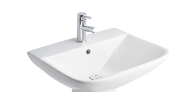 Kartell K-VIT Primo Square 550mm 1 Tap Hole Basin - White (PRI-55BAS-SQ)