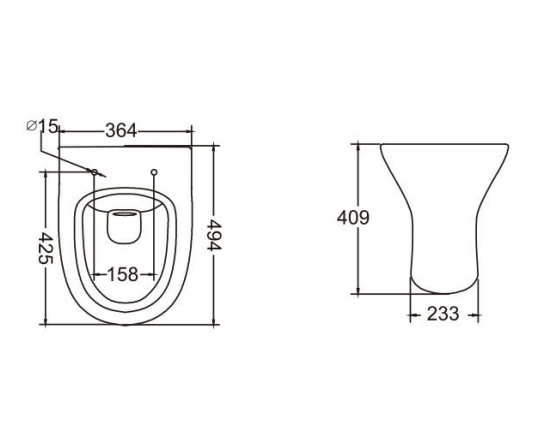 Kartell K-VIT Primo Round Rimless Back To Wall WC Pan - White (PRI-BTW-RO)
