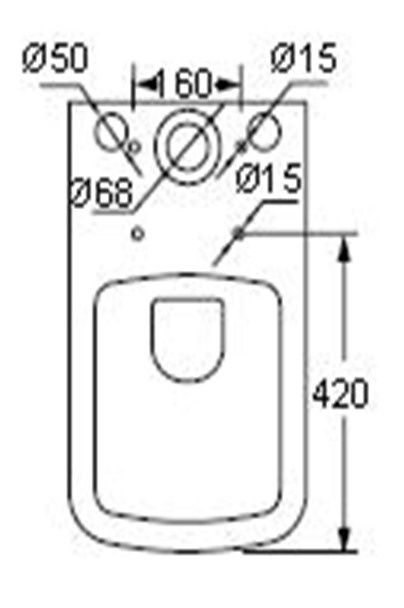 Kartell K-VIT Primo Square Open Back Comfort Height Rimless WC Pan - White (PRI-OBCH-SQ)