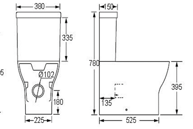 Kartell K-VIT Primo Round Closed Back Close Coupled WC Pan - White (PRI-WC-RO)