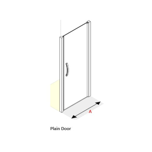 AKW Larenco full height plain alcove glass shower door open