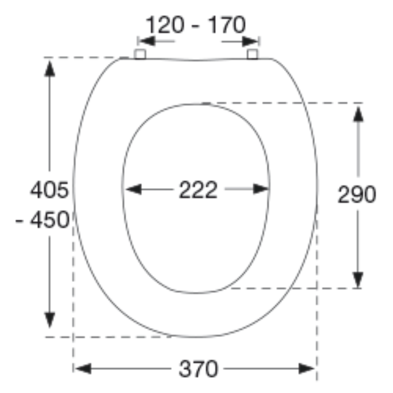 Pressalit DANIA Toilet Seat Without Cover, 50 mm Raised (R23000)