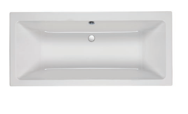 Carron Quantum double ended acrylic bath shown from above in gloss white