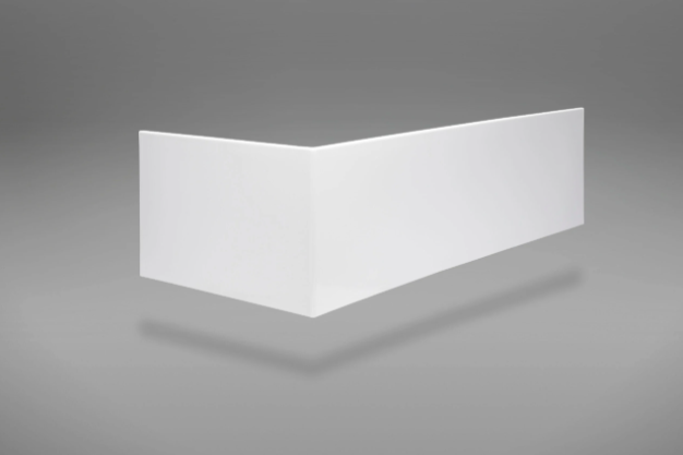 Carron Quantum L-shaped front bath panel in gloss white
