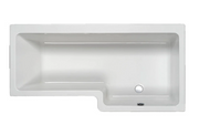 Carron Quantum L-shaped right hand shower bath shown from above in gloss white