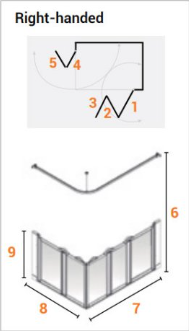AKW Option E5 1200x820mm Shower Screens Suitable For Shower Tray, 750mm High, Right Handed (91381R)