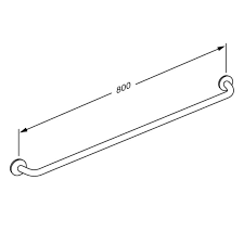 Pressalit Care PLUS Handrail 800mm Anthracite (RT103112)