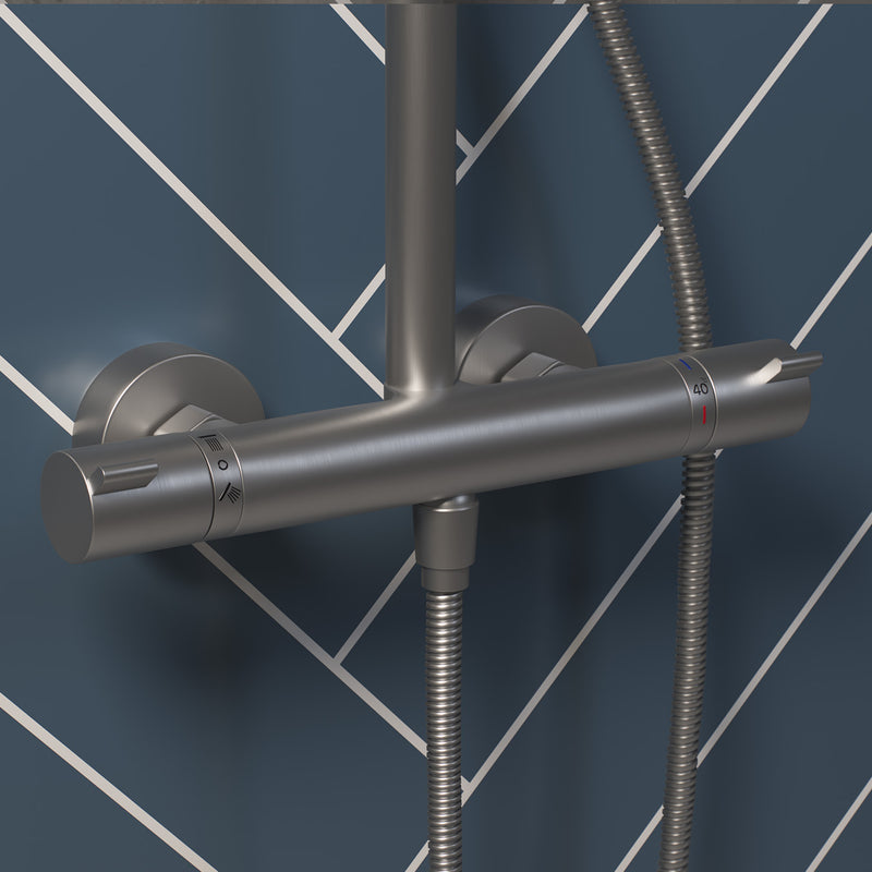 Wall&Water Nordic Blue Satin herringbone wet wall panel surface detail