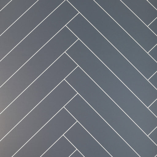 Wall&Water Nordic Blue Satin herringbone wet wall panel swatch