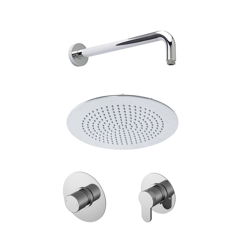 Nuie Arvan Chrome 1 Outlet Concealed Thermostatic Shower Valve Bundle — SBR124ST1