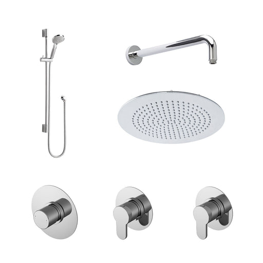 Nuie Arvan Chrome 2 Outlet Concealed Shower Valve with Stop Tap & Diverter — SBR128ST2