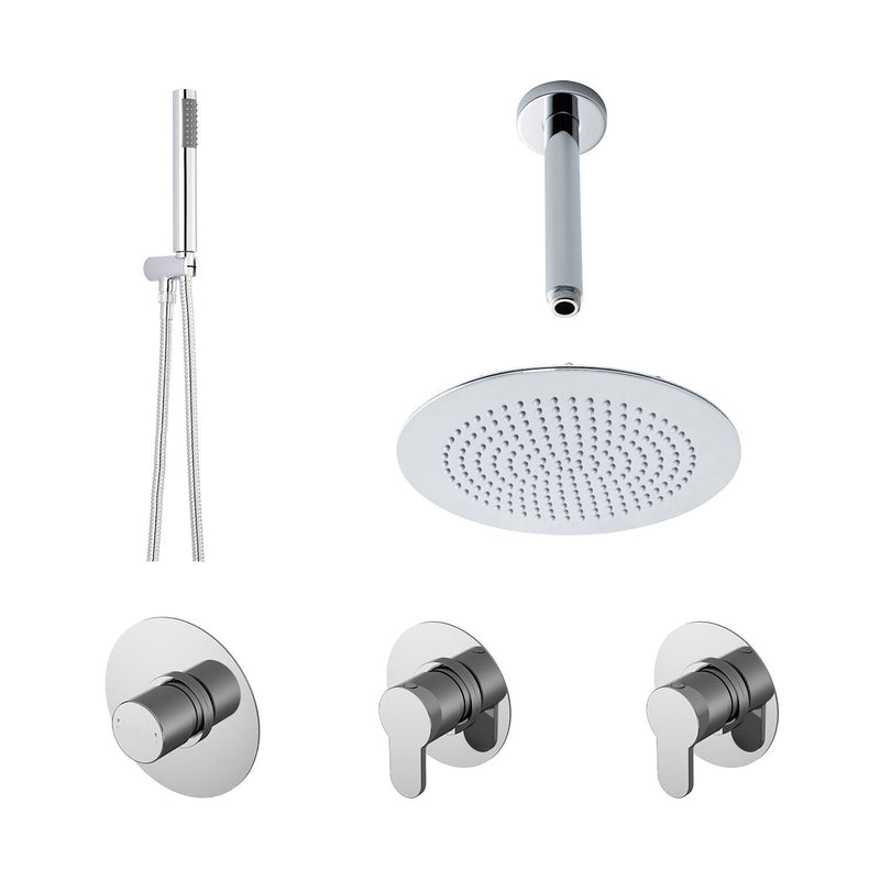 Nuie Arvan Chrome 2 Outlet Concealed Shower Valve with Stop Taps — SBR131ST2