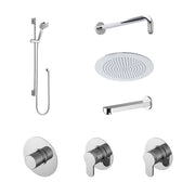 Nuie Arvan Chrome 3 Outlet Concealed Shower Valve Bundle with Stop Tap & Diverter — SBR136ST3