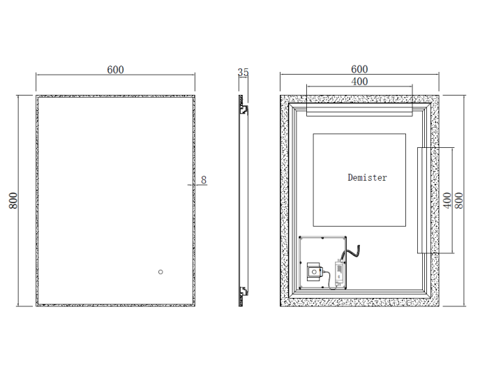 Kartell K-VIT Seattle 600 x 800mm LED Mirror - Chrome (SE6080)