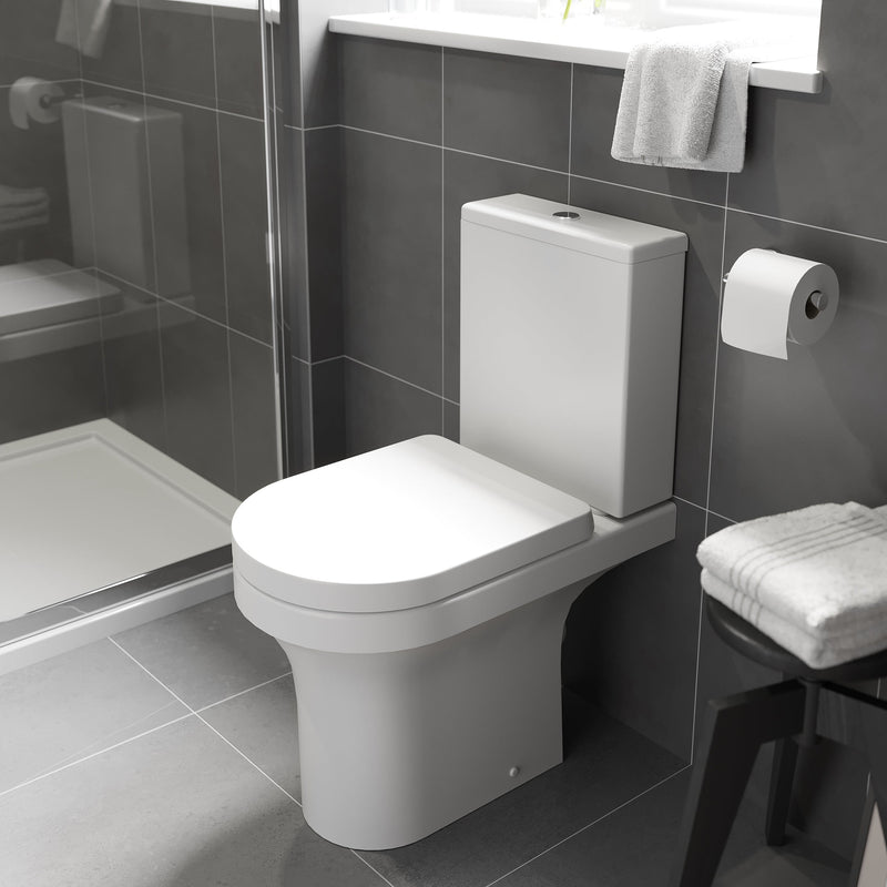 Kartell Standard D wrapover soft close toilet seat white - bathroom suite pack