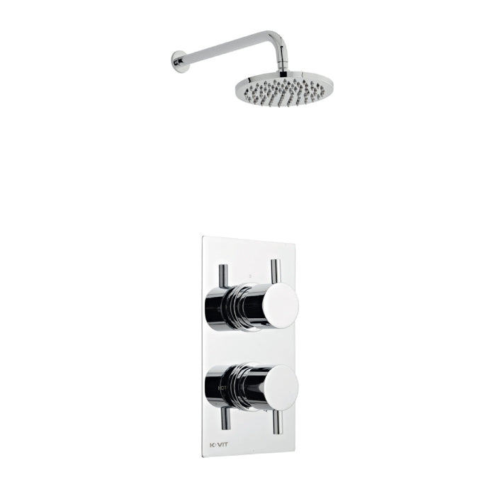 Kartell K-VIT Plan Option 2 Concealed Thermostatic Shower Set with Fixed Overhead Drencher – Chrome (SHO001PL)(SHO083DE)