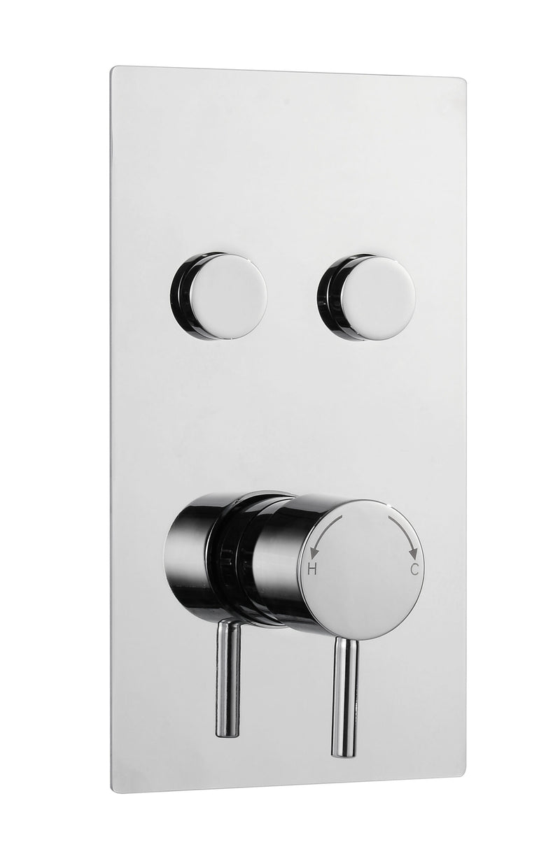 Kartell K-VIT Plan Twin Round Push Button Concealed Thermostatic Shower Valve – Chrome (SHO008PL)