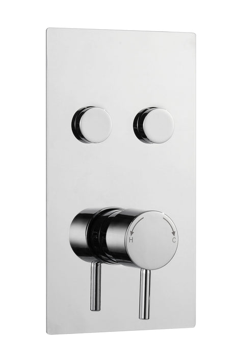 Kartell K-VIT Plan Twin Round Push Button Concealed Thermostatic Shower Valve Chrome (SHO008PL)