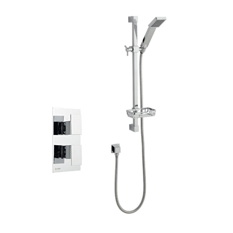 Kartell K-VIT Element Option 1 Concealed Thermostatic Shower Set with Adjustable Slide Rail Kit – Chrome (SHO009EL)(SHO070CU)(SHO091OE)