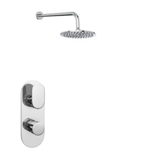 Kartell K-VIT Logik Option 2 Concealed Thermostatic Shower Set with Fixed Overhead Drencher – Chrome (SHO020LO)(SHO083DE)