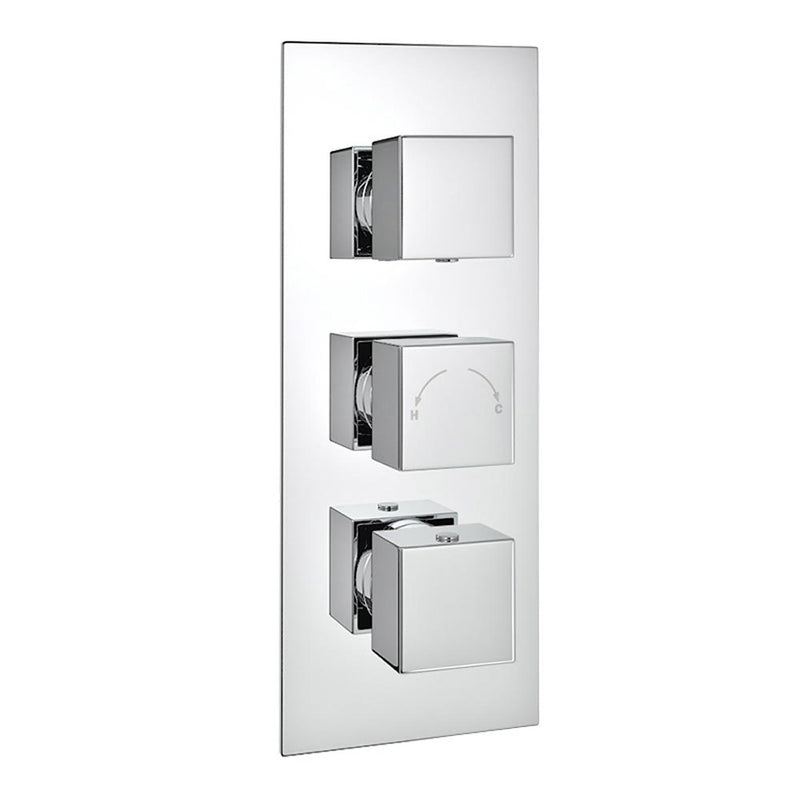 Kartell K-VIT Pure Triple Concealed Thermostatic Shower Valve Square Handle – 2 Way & 3 Way Chrome (SHO025PU)(SHO024PR)