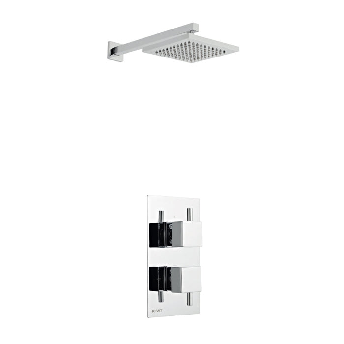 Kartell K-VIT Pure Option 2 Concealed Thermostatic Shower Set with Fixed Overhead Drencher – Chrome (SHO026PR)(SHO073CU)
