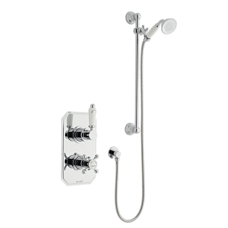 Kartell K-VIT Viktory Option 1 Concealed Thermostatic Shower Set with Adjustable Slide Rail Kit – Chrome (SHO032VI)(SHO100SR)(SHO092OE)