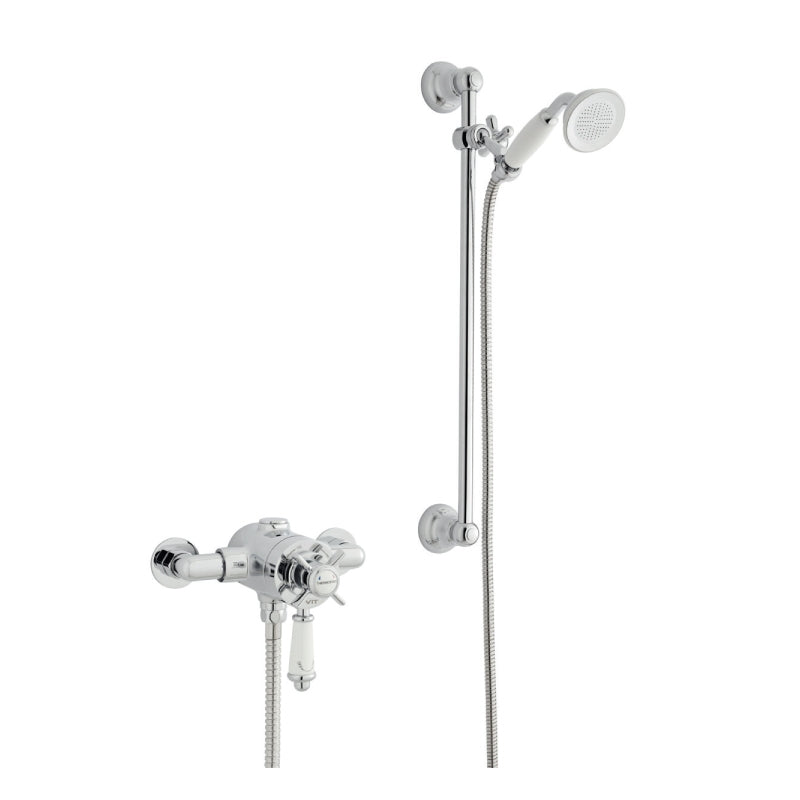 Kartell K-VIT Klassique Option 4 Exposed Thermostatic Shower with Adjustable Slide Rail Kit – Chrome (SHO044KL)(SHO100SR)