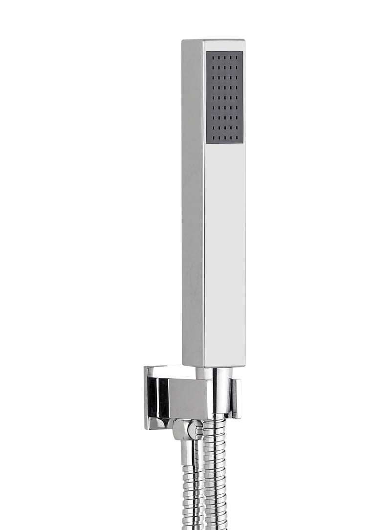 Kartell K-VIT Square Outlet Elbow with Wall Bracket, Flex and Handset-Chrome (SHO106S)