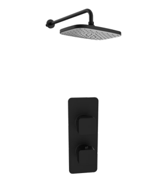 Kartell K-VIT Kolt Option 3 Thermostatic Shower with Fixed Overhead Drencher – Matt Black (SHO313KBL)(SHO315KBL)