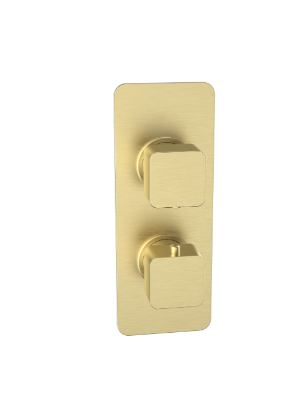 Kartell K-VIT Kolt Option 3 Thermostatic Shower with Fixed Overhead Drencher – Brushed Brass (SHO323KBB)(SHO325KBB)