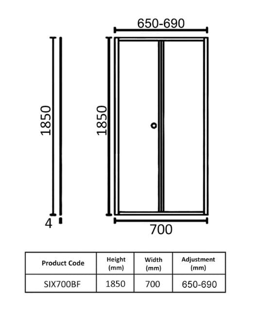 Kartell K-VIT KV6 Bi-Fold Door 700mm (SIX700BF)